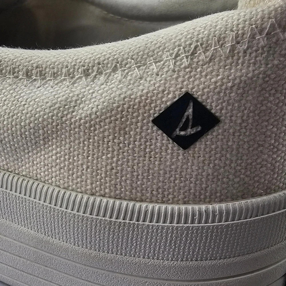 Sperry Top Sider Womens‎ Canvas Lace Up Sneakers Shoes White Size 7 STS84190 EUC - Picture 6 of 11